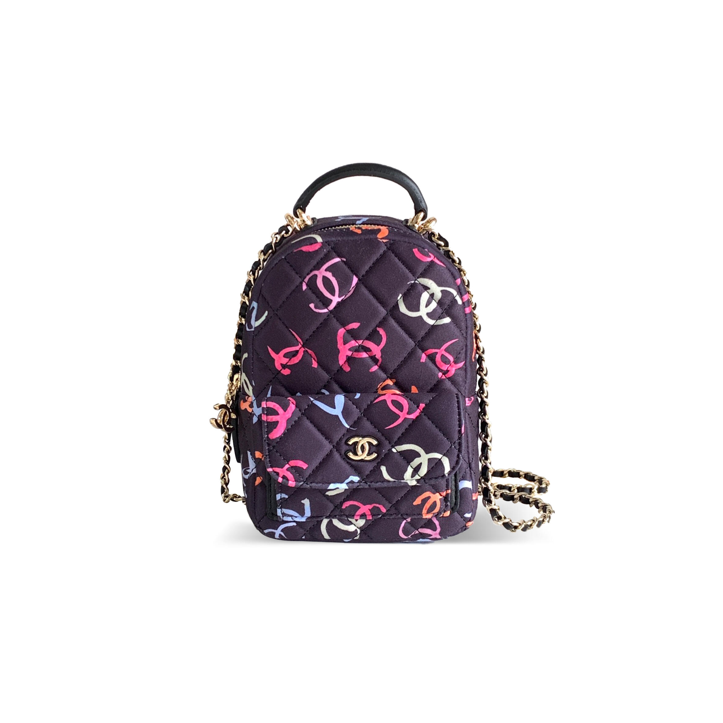 Ch**el mini multicolor coco mark backpack chain bag (18*13*9cm)